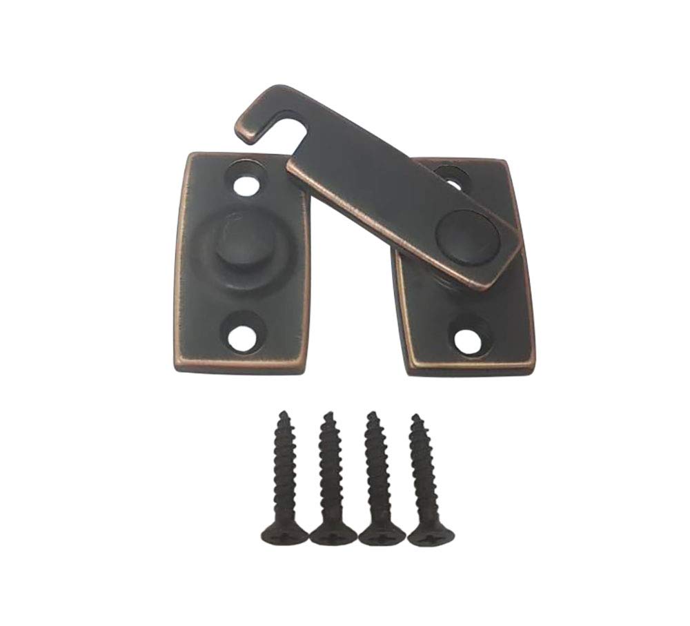 QCAA Solid Brass Shutter Bar/Door Latch, 7/8" x 2-3/32", Classic Bronze, 1 Pack, Made in Taiwan