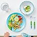Bumkins Nintendo Kids Dish Set, Plate, Bowl, Cup, Fork and Spoon, Melamine Toddler Dishes, BPA Free, Stackable, Dishwasher Safe - Super Mario 3 - 5-Piece Set