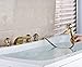 Rozin Gold Polished 5pcs Tub Filler Faucet Crystal Knobs Mixer with Hand Shower