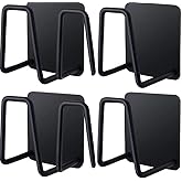 Telivava Sponge Holder for Kitchen Sink (4 Pack), Strong Adhesive, SUS304 Stainless Steel, Waterproof & Quick Drying - Black