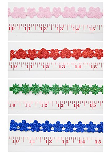 ALL in ONE Mixed Color 3/4” Glitter Sparkle Decorative Lace Washi Tape for Gift Wrapping Decoration, Scrapbooking, Holiday, Party, DIY(3/4” Glitter Lace)