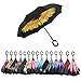 AWEOODS Inverted Umbrella Cars Reversible Umbrella (Yellow Purpurea)