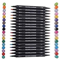 Magicdo 18 Colors Dual Tip Brush Marker Pens with Fine Tip and Brush Pens for Bullet Journal Coloring Book Note Taking Writing Planning Art Project