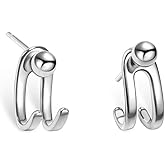 Stud Jacket Earrings 925 Sterling Silver Front Back Ear Cuffs Stud Earring for Women