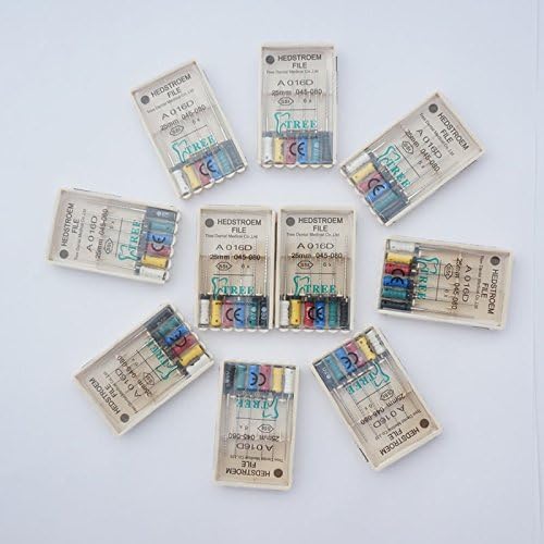Treedental Dental Root Canal Hedstroem File Stainless 25MM-#045-080 (10 packs)