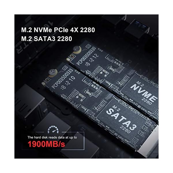 Beelink-GTR-Mini-PC-Windows-10-Pro-AMD-Ryzen-5-3550H-Processor-Up-to-37GHz-8GB-DDR4-RAM-256GB-SSD-Micro-Desktop-Computer-with-Dual-HDMIGigabit-EthernetWIFI-6Bluetooth-50 Beelink Ryzen Mini PC SER3 Windows 10 Pro with AMD Ryzen 7 3750H (16GB RAM, 512GB NVME SSD), 4K@60hz Triple Display Dual…