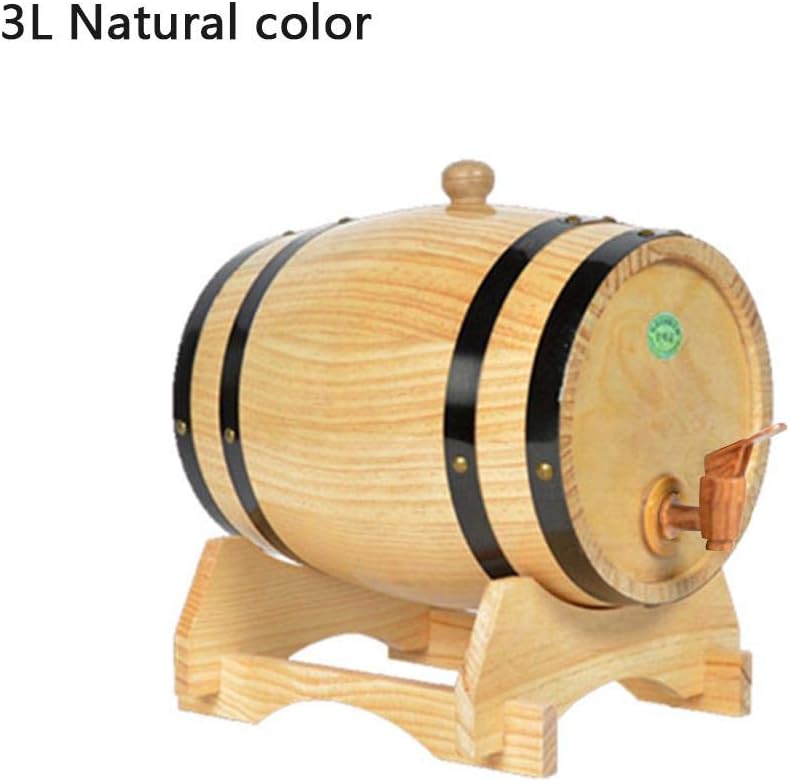KEIBODETRD 1.5L/3L Oak Barrel Vintage Wood Oak Timber for Storage Aging Wine Whiskey Beer