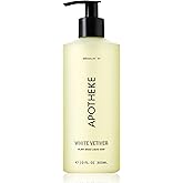 APOTHEKE Liquid Hand Soap, White Vetiver - 10 Fl Oz Hydrating Handsoap with Premium Fragrance Oils Gently Cleanses, Moisturizes & Rejuvenates Skin - Scented Hand Wash for Kitchen & Bathroom