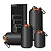 APEMAN 4 Pack Lens Pouch Set Lens Case for Canon Nikon Sony Panasonic Pentax Olympus Fuji Leica Sigma Tamron DSLR Camera Lens - Size: Small, Medium, Large and Extra Large
