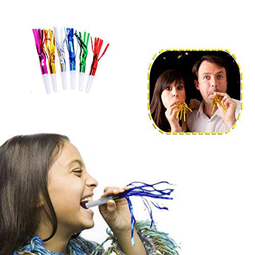 136 Pcs Party Blowers Party Horns,Multicolor Musical Blowouts Glitter Fringed Noisemaker Blowouts Whistles Fun Party Favors for Birthday Party Christmas New Years Party Toys Gifts