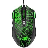 Etekcity Scroll FLY 3200 DPI Wired USB Gaming Mouse with 6 Programmable Buttons, Black