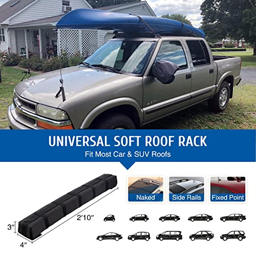 ORION MOTOR TECH Soft Roof Rack with Straps, Set of 2 Kayak Roof Racks