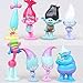 12 PCS Trolls Biggie Poppy Prince Gristle Action Figure Doll Cake Topper Toy