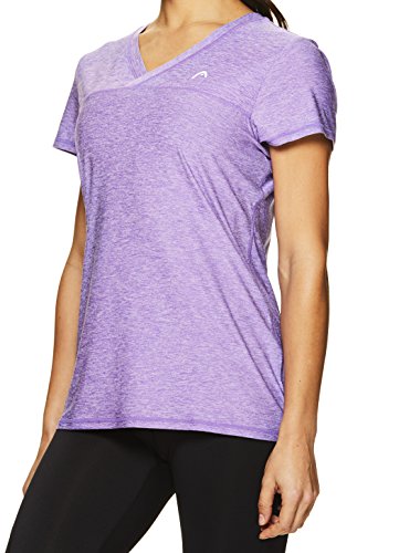 image for HEAD Women's High Jump Short Sleeve Workout T-Shirt - Performance V-Ne