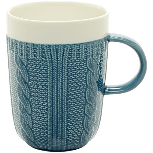 Ceramic Coffee and Tea Mugs (Set of 6), Unique Sweater Texture Design