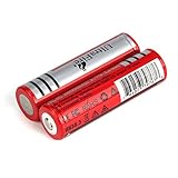 UltraFire 186 50 Battery 3.7V Rechargeable Battery 2600mAh Max Li-ion Button Top Battery (2 Pack)