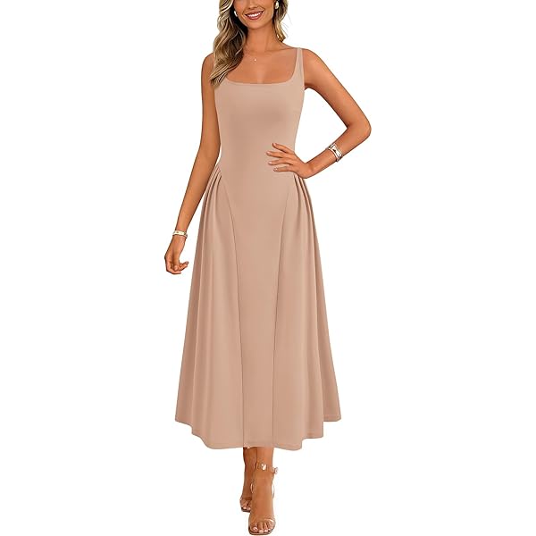 CUPSHE Women's Maxi Dresses V Neck Twisted Sleeveless Cutout Self