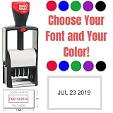 Heavy Duty 2020 Date Stamp with 2-3 Lines Custom Text - Self Inking Business Stamp