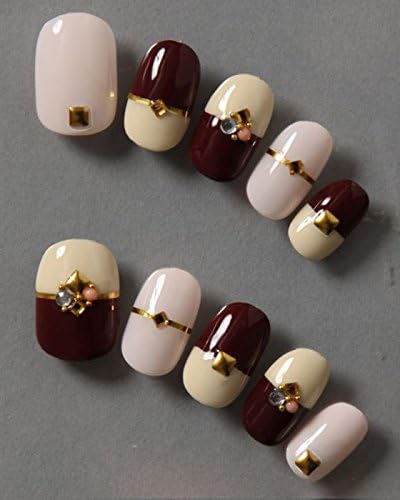 Amazon ゆずネイル ネイルチップ 薄ピンク ブラウン ビジュー 春秋 冬 245 Bocp ゆずネイル ネイルチップ 通販