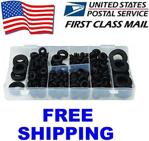 180 pc Rubber Grommet Assortment Set Firewall Wiring Electrical Wire Gasket Kit