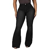 TieBnss Bell Bottom Jeans for Women Stretchy Skinny Destroyed Ripped Hole Frayed High Waisted Jeans