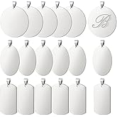 PH PandaHall 201 Stainless Steel Charms 18pcs 3 Style Stamping Tag Pendants Stamping Blank Tags Flat Round Metal Jewelry Charms for Bracelet Necklace Keychain Jewelry DIY Craft Gift Making