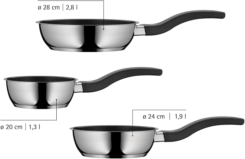 Devil Pfannenset Induktion 3-teilig - Bratpfannen 20, 24, 28 cm