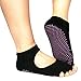 Sannysis New 5-Toe Exercise Yoga Gym Non Slip Massage Toe Socks With Full Grip (Black)
