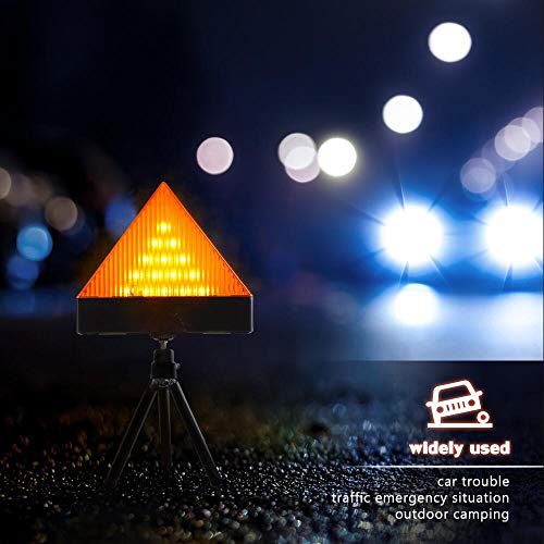 2-in-1 LED Warning Triangle Light Roadside Hazard Warning Light Reflective Warning Road Safety Triangle Kit Led Emergency Beacon Light Rooftop Strobe Light for Car Truck Boat