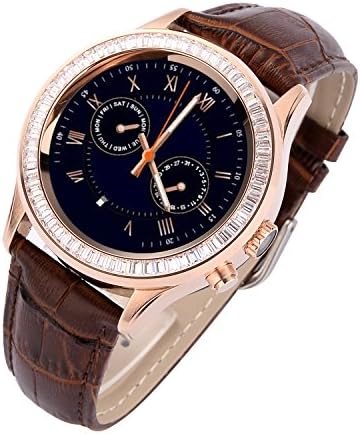 Marvie Sw11 Female Smartwatch Bluetooth Pedometer Heart Rate Monitor Thermometer Sedentary Reminder Headsets Wristwatch Intelligent Watch Touch Srceen Watch (Brown)