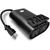 Z-Wave Dual Smart Outlet, Outdoor Zwave Smart Plug, Waterproof Dual On/Off Socket, Z Wave Hub Required, Built-in Repeater, Compatible with SmartThings, Wink, Alexa, Google Assistant