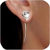 FLYYQMIAO Unique Dainty Calla Lily Sterling Silver Hook Drop Dangle Flowers Leaf Earrings Wedding Jewelry Gift for Bridal Bridesmaid Handmade Drop Long Earrings for Women Girl, XG-E243-2