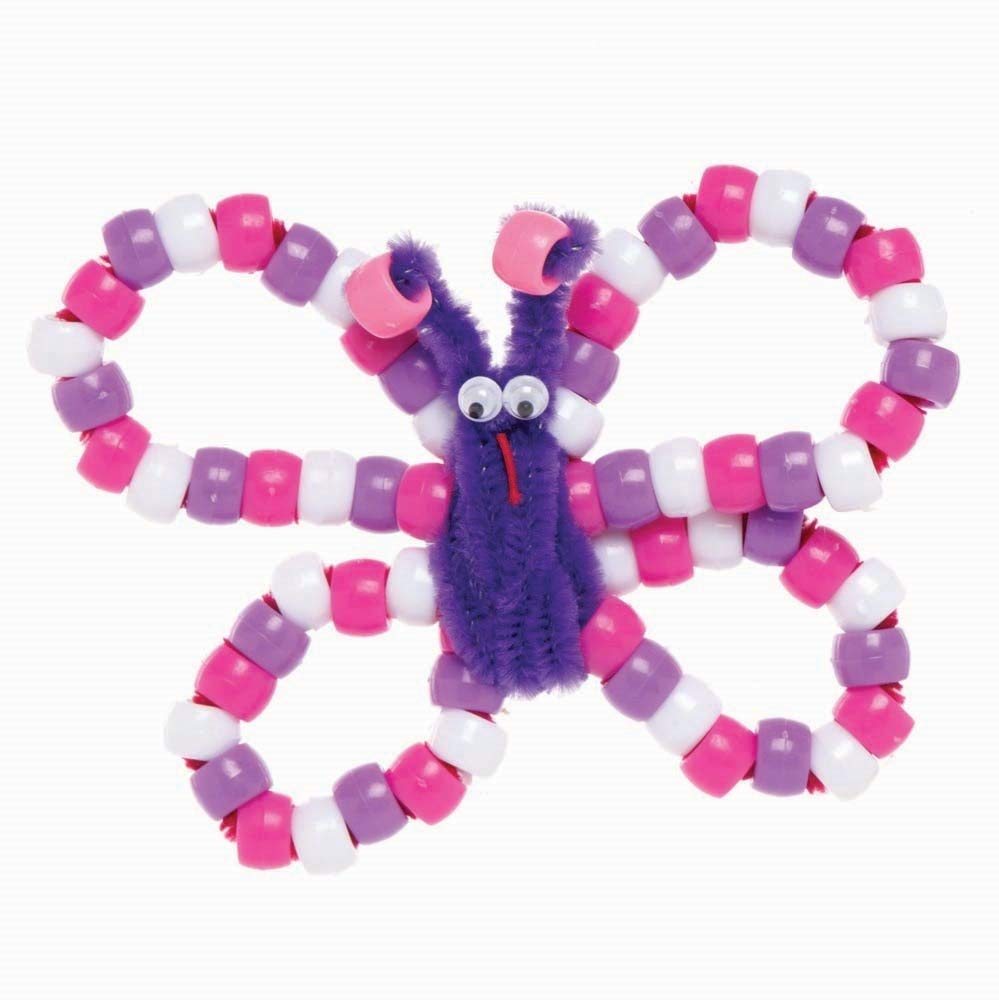 Baker Ross AX623 Pony Beads - Pack of 750, Red, Pink and Purple for Children's Jewellery Making, Arts Crafts - Image 3