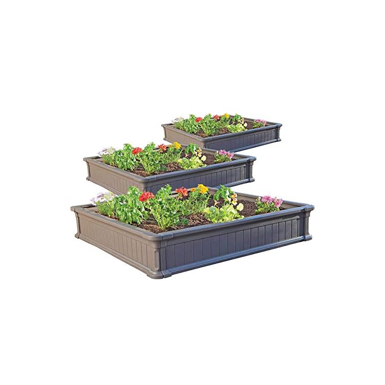 Lifetime 60069 Raised Garden Bed Kit, 4 by 4 Feet, Pack of 3 – Natures