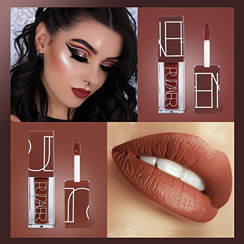 5 Colors Matte Lipstick Set, PrettyDiva Long Lasting Velvet Liquid Lipstick Natural Waterproof Nude Sexy Lip Gloss Cosmetics Kit