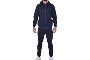 Riflessi Men's Athletic Sports Casual 2 Piece Solid Color Tracksuit Hoodie Jogger Pants Sweatsuit Set