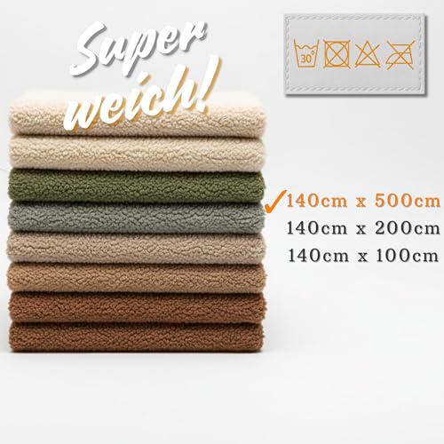 Bouclé Upholstery Fabric 5 m x 140 cm – Fabric by the Metre for Sofas, Fabric for Sofas, Fabric for Sofas Sold by the Metre, Ideal for Cushions, Oeko Tex Cover Brown