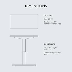 FLEXISPOT EN1 One-Piece Adjustable Height Desk 40 x