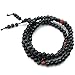KONOV Mens Womens Wool Bracelet, Tibetan Buddhist Sandalwood Beads Prayer Mala Necklace, Black