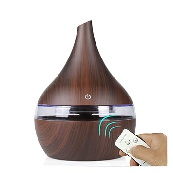 Amazon Com Usb Aroma Essential Oil Diffuser 300ml Ultrasonic Humidifier With Electric Wood Grain Led Lights Aroma Diffuser For Home Darkwoodgrain Beauty
