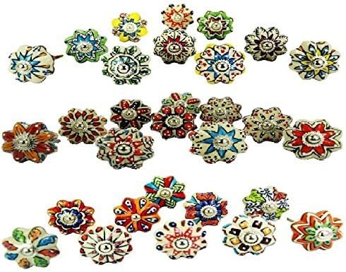 Jgarts Small 1 20 Knobs Assorted Rare Hand Painted Ceramic Knobs