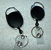 BLACK Carabiner Style Retractable Reel. Ideal For Holding A Key, ID Badge Holder, Proximity Card. Sold Individually