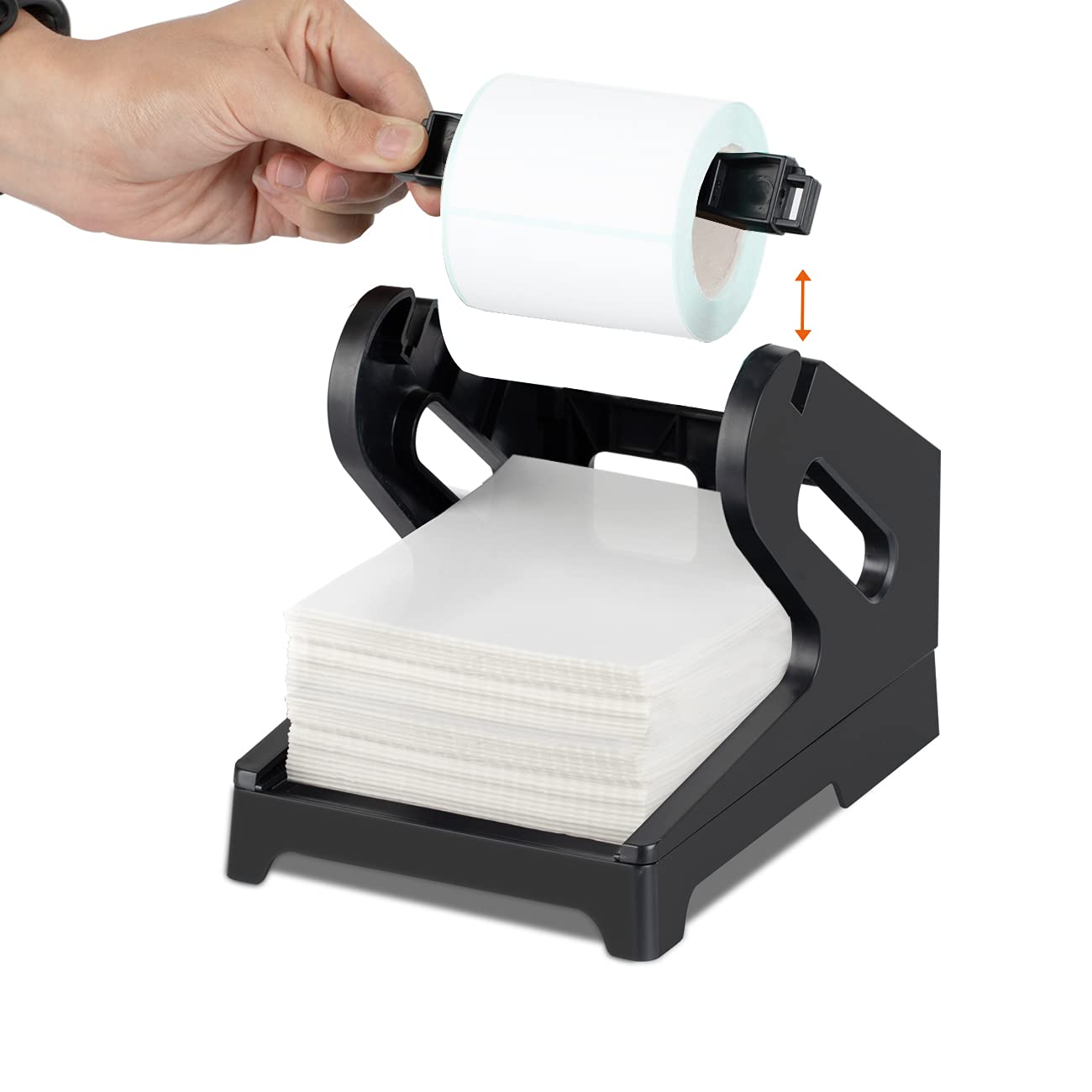 Tera Label Holder, for Rolls and Fanfold Labels, Label Dispenser for Tera Desktop Thermal Label Printer,Black