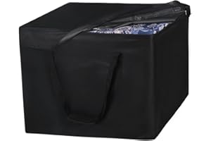 NettyPro Patio Cushion Storage Bags 32 x 32 x 24 inch Water-Resistant Small Outdoor Bag for Cushions Heavy Duty Patio Furniture Storage Bag, Black