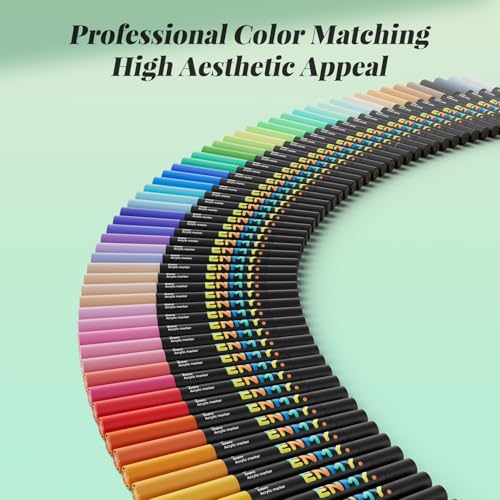 ENMY 80 Colors Acrylic Paint Markers, Direct Liquid Acrylic Paint Marker Pen, Fabric Markers for Textile, Canvas, Rock, Glass, Wood, Paper, DIY, Acrylic Coloring Pens for DIY Craft Supplies