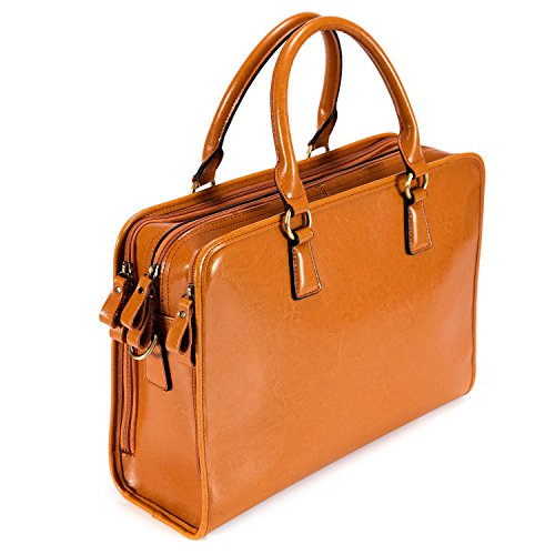 Kattee Women Leather Business Laptop Bag Work Shoulder Bag ...