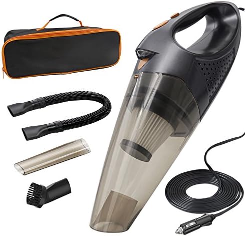 Car Vacuum Cleaner with Flashlight, MOKOQI 12V 106W 4.3KPA Multifunctional Cyclonic Wet / Dry Auto Vacuum Cleaner Handheld Vacuum Cleaner Dust Buster and Carrying Bag
