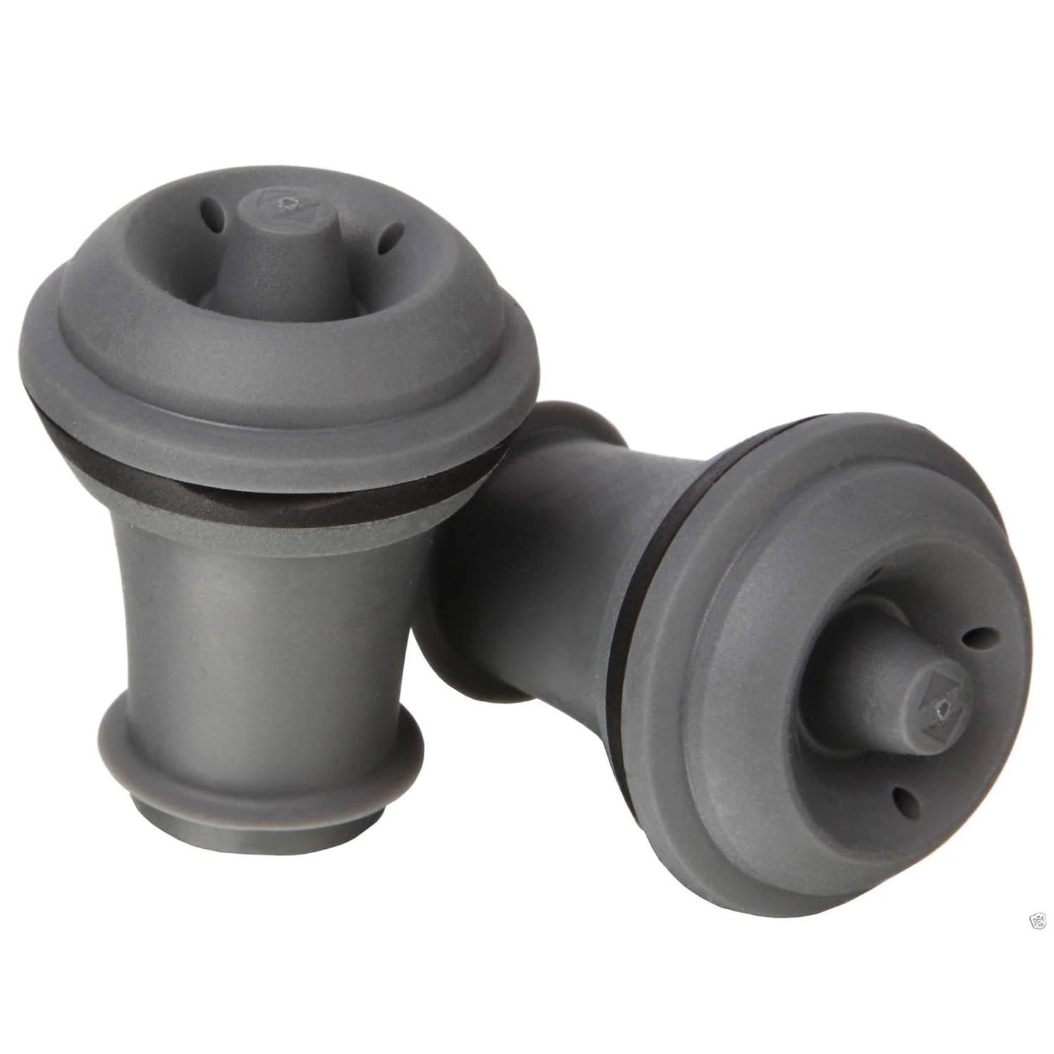 Vacu Vin Bottle Sealers Pack of 2 - Black and Grey Porcelain - Round