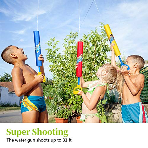TNELTUEB Best Long Water Gun Set, 4 Pack Super Soaker Foam Water Blaster Gun for Swimming Pool Beach Summer Water Fighting Game Outdoor Toys for Boys Girls Adults