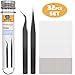 3D Printer Nozzle Cleaning Kit - 0.4mm Needles and Tweezers Toolkit - Stainless Steel Nozzle Cleaning Tool Kit - Alternative for 0.4mm Drill Bits for 3D Printer - Set of 32